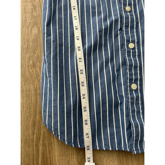 Holister Men's Button Down Shirt Sz M Blue white stripes cotton Y2k Casual - Picture 6 of 6